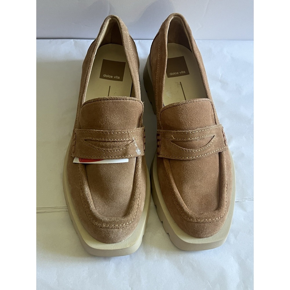 Dolce Vita Beige Suede Loafers - Picture 2 of 8